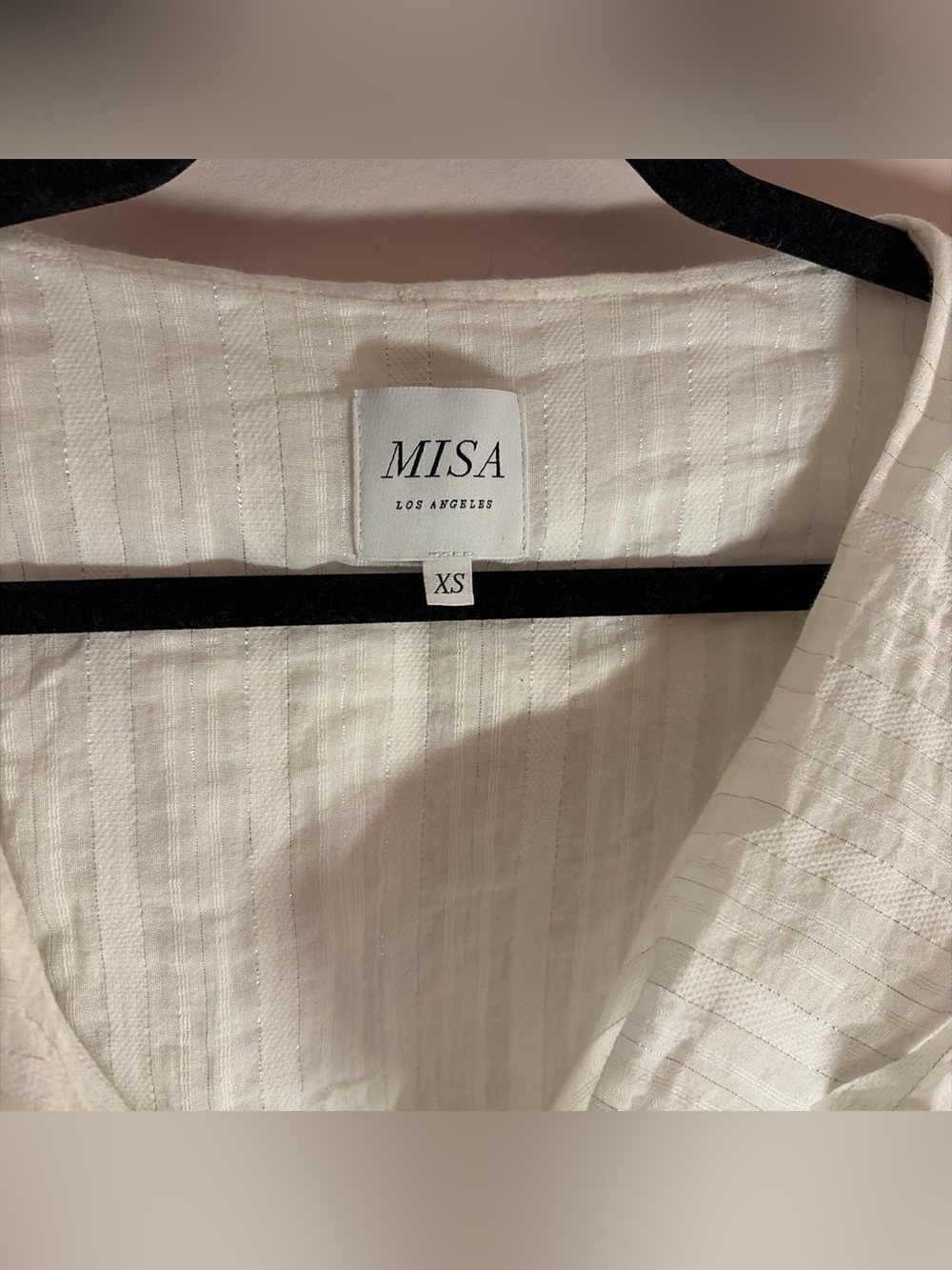 MISA Los Angeles White Ruffle Wrap Crop Top - Picture 6 of 7